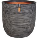 Capi Nature Rib NL pot M 42x42x40cm Antraciet bloempot