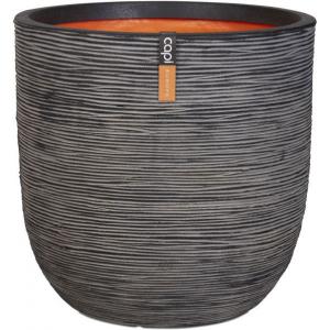 Capi Nature Rib NL pot M 42x42x40cm Antraciet bloempot