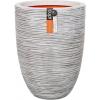 Capi Nature Rib NL vase elegant low M 35x35x47cm Ivoor bloempot