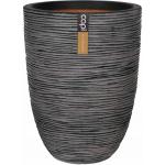 Capi Nature Rib NL vase elegant low L 44x44x56cm Antraciet bloempot