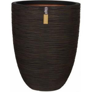 Capi Nature Rib NL vase elegant low L 44x44x56cm Bruin bloempot