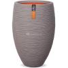 Capi Nature Rib NL vase elegant luxe L 45x45x72cm Grijs bloempot