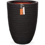 Capi Nature Row NL vase elegant low L 44x44x56cm Zwart bloempot
