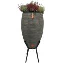 Capi Nature Rib regenton antraciet 130L met plantenbak