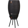 Capi Nature Rib regenton zwart 130L met plantenbak