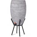 Capi Nature Rib regenton ivoor 130L met plantenbak