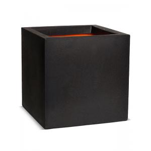 Capi Urban Smooth NL 50x50x50cm vierkante plantenbak zwart