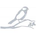 Metalen vogel koolmees RVS