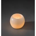 LED waskaarsbol wit op batterijen 14 cm