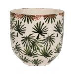 Bowl Grenada Dark Green S 16x15 cm donkergroene palm ronde bloempot voor binnen