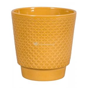 Pot Odense Star Ochre M 15x15 cm okergele ronde bloempot voor binnen