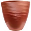 Planter Groove Ovaal Turin Stone Pearl Red17x26 cm rode ovale planter voor binnen
