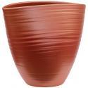 Planter Groove Ovaal Turin Stone Pearl Red17x26 cm rode ovale planter voor binnen