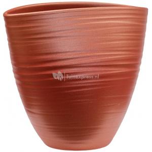 Planter Groove Ovaal Turin Stone Pearl Red17x26 cm rode ovale planter voor binnen