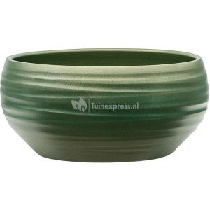 Pot Groove Bowl Monaco Stone Pearl Green 24x11 cm groene ronde bloempot