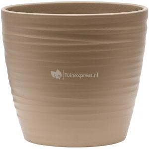 Pot Groove Couple Boston Greybeige 17x15 cm beige ronde bloempot voor binnen