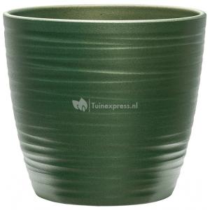 Pot Groove Couple Boston Stone Pearl Green 22x20 cm groene ronde bloempot voor binnen