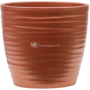 Pot Groove Couple Boston Stone Pearl Red17x15 cm rode ronde bloempot voor binnen