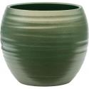 Pot Groove Globe Cannes Stone Pearl Green 15x13 cm groene ronde bloempot voor binnen
