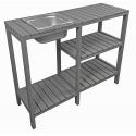 Oppottafel met rvs bak 117x40x90 cm