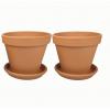 Terracotta bloempotten 11 cm met schotel duo set