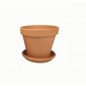 Terracotta pot 11 cm met schotel set