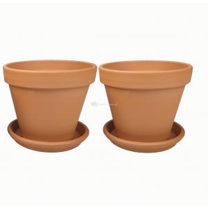 Terracotta bloempotten 21 cm met schotel duo set