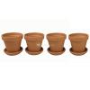 Terracotta bloempotten 21 cm met schotel quadro set