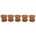 Terracotta bloempotten 23 cm met schotel penta set