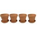 Terracotta bloempotten 23 cm met schotel quadro set