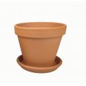 Terracotta pot 23 cm met schotel set