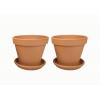 Terracotta bloempotten 30 cm met schotel duo set