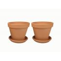 Terracotta bloempotten 30 cm met schotel duo set