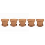 Terracotta bloempotten 30 cm met schotel penta set