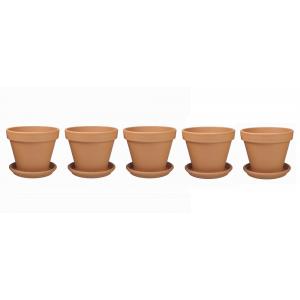 Terracotta bloempotten 30 cm met schotel penta set