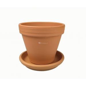 Terracotta pot 30 cm met schotel set