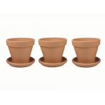 Terracotta bloempotten 31 cm met schotel trio set