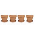 Terracotta bloempotten 35 cm met schotel quadro set