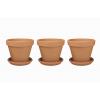 Terracotta bloempotten 35 cm met schotel trio set