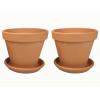 Terracotta bloempotten 38 cm met schotel duo set