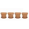 Terracotta bloempotten 40 cm met schotel quadro set