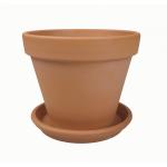 Terracotta pot 40 cm met schotel set