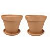 Terracotta bloempotten 43 cm met schotel duo set