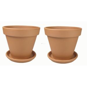 Terracotta bloempotten 43 cm met schotel duo set