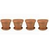 Terracotta bloempotten 43 cm met schotel quadro set