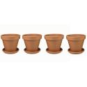 Terracotta bloempotten 43 cm met schotel quadro set