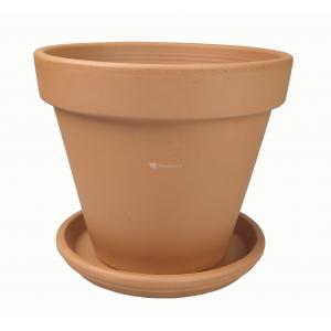 Terracotta pot 43 cm met schotel set