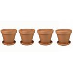 Terracotta bloempotten 48 cm met schotel quadro set