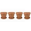 Terracotta bloempotten 50 cm met schotel quadro set