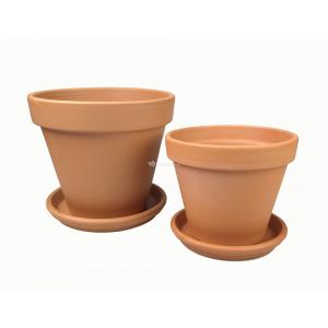 Terracotta bloempotten met schotel duo XL mix set 31–35 cm